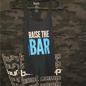 burn Boot Camp "Raise The Bar" Women's Black Tank Top